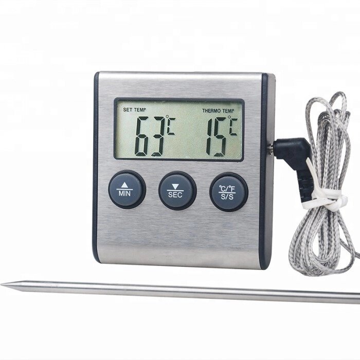 Цифровий термометр TP-700 для духовки (печі) з дистанційним датчиком до 250 ° C від компанії Інтернет-магазин  towershop.online - фото 1