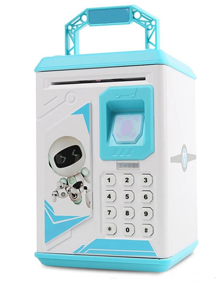 Дитяча електронна скарбничка сейф NBZ ROBOT BODYGUARD з кодовим замком та відбитком пальця Blue від компанії Інтернет-магазин  towershop.online - фото 1