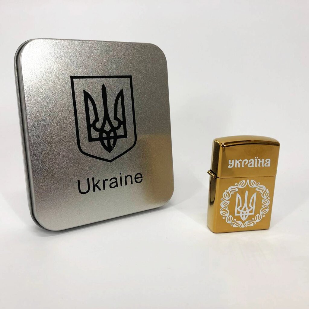 Дугова електроімпульсна USB Юсб запальничка Україна металева коробка HL-447. Колір: золотий від компанії Інтернет-магазин  towershop.online - фото 1