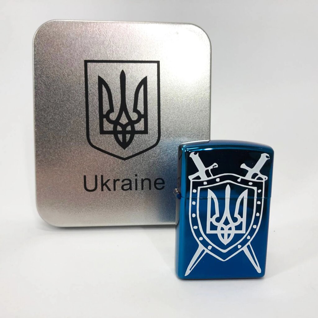 Дугова електроімпульсна USB Запальничка акумуляторна Україна металева коробка HL-446. Колір: синій від компанії Інтернет-магазин  towershop.online - фото 1