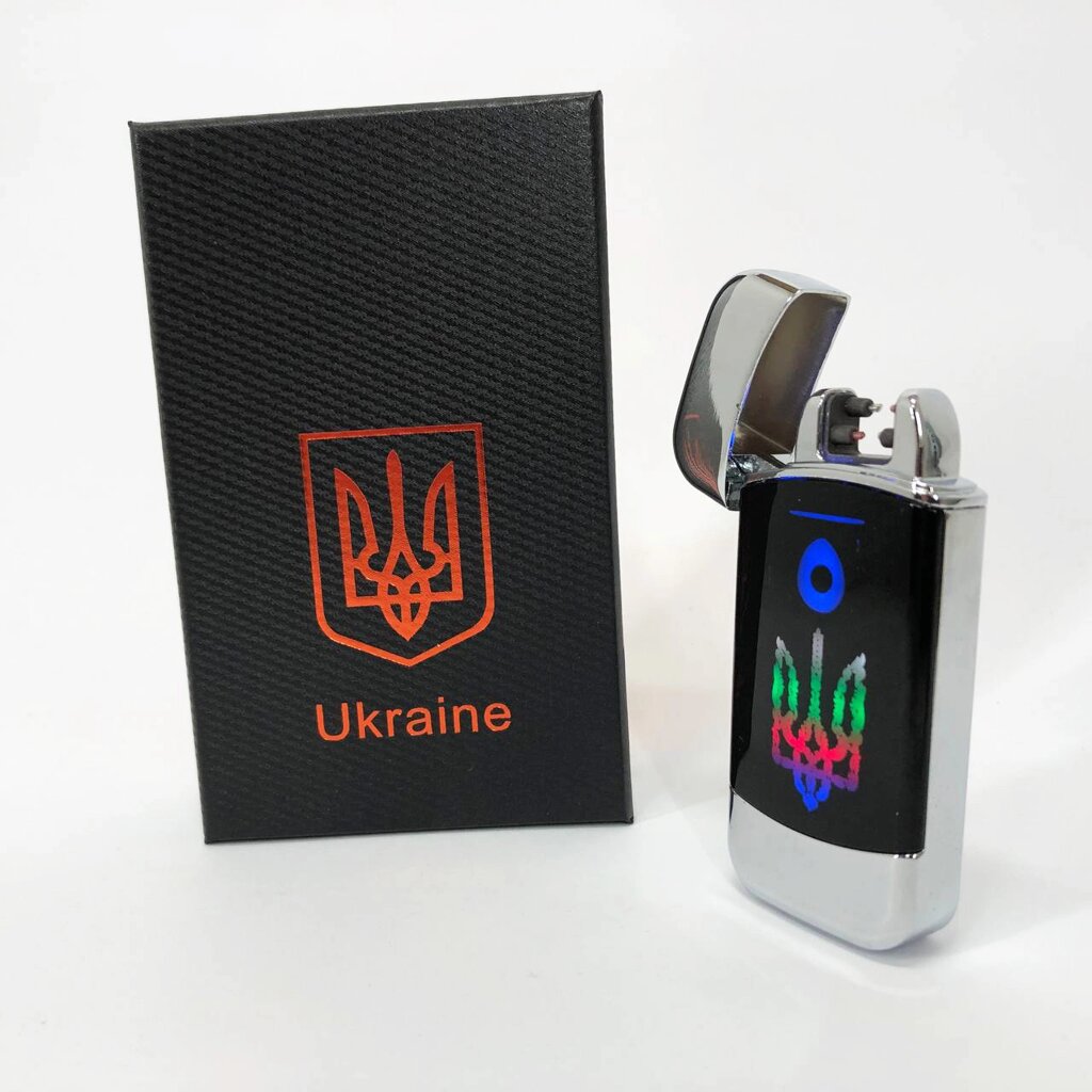 Дугова електроімпульсна запальничка із USB-зарядкою Україна LIGHTER HL-439. Колір: срібло від компанії Інтернет-магазин  towershop.online - фото 1