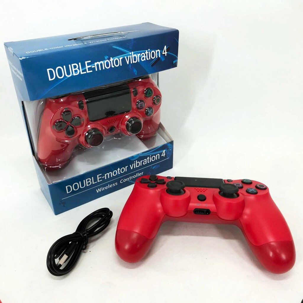 Джойстик DOUBLESHOCK для PS 4, бездротовий ігровий геймпад PS4/PC акумуляторний джойстик. Колір червоний від компанії Інтернет-магазин  towershop.online - фото 1