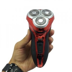 Електробритва для чоловіків роторна для вологого та сухого гоління з тримером DSP 60015 Червона