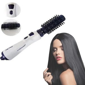 Фен-щітка для волосся фен Gemei GM-4826, фен, що обертається, з насадкою брашинг, щітка для волосся, що обертається