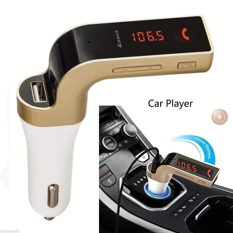 FM Модулятор для авто з Bluetooth MP3 AUX передавач Car G7 Gold від компанії Інтернет-магазин  towershop.online - фото 1