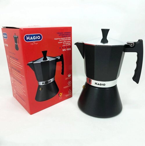 Гейзерна кавоварка Magio MG-1006, кавоварка для індукційної плити, гейзер для кави