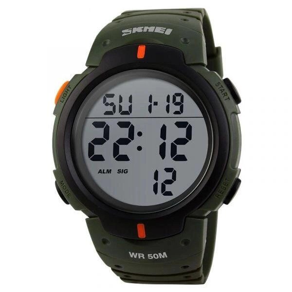 Годинник наручний чоловічий SKMEI 1068AG, армійський годинник протиударний. Колір зелений від компанії Інтернет-магазин  towershop.online - фото 1