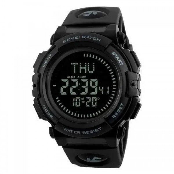 Годинник наручний чоловічий SKMEI 1290BK з компасом, наручний годинник для військових. Колір чорний від компанії Інтернет-магазин  towershop.online - фото 1