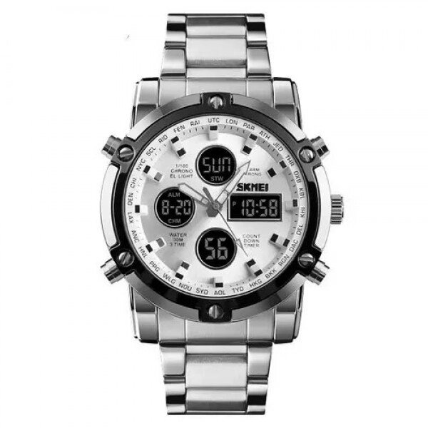 Годинник наручний чоловічий SKMEI 1389SI SILVER, брендовий чоловічий годинник. Колір: срібний від компанії Інтернет-магазин  towershop.online - фото 1