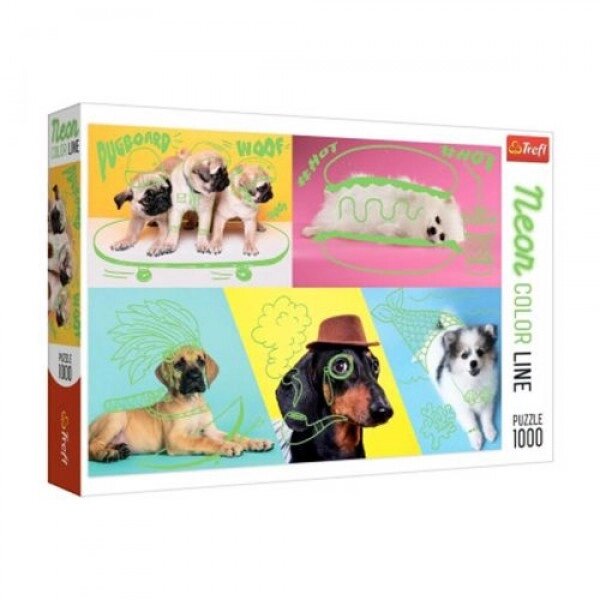 Головоломки "Неонові фігури: собаки", 1000 елементів від компанії Інтернет-магазин  towershop.online - фото 1
