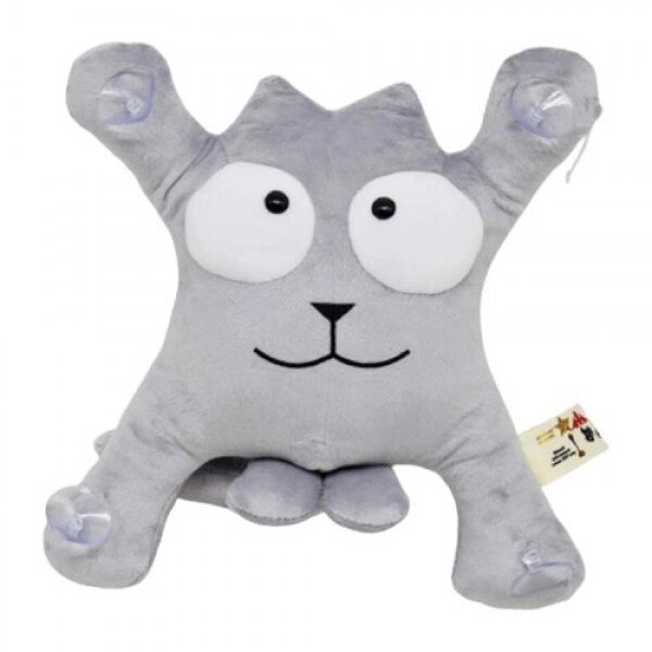 Іграшка на присосках "Кот Саймон", сірий від компанії Інтернет-магазин  towershop.online - фото 1