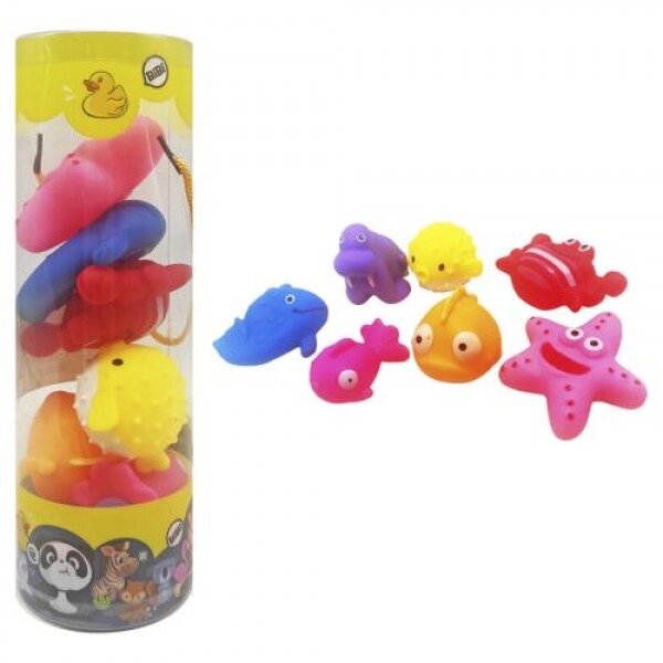 Іграшки для ванної "Морські жителі", 7 штук у тубі від компанії Інтернет-магазин  towershop.online - фото 1
