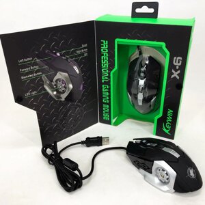 Ігрова мишка з підсвічуванням Gaming Mouse X6 / Мишка для ноутбука / Провідна комп'ютерна миша