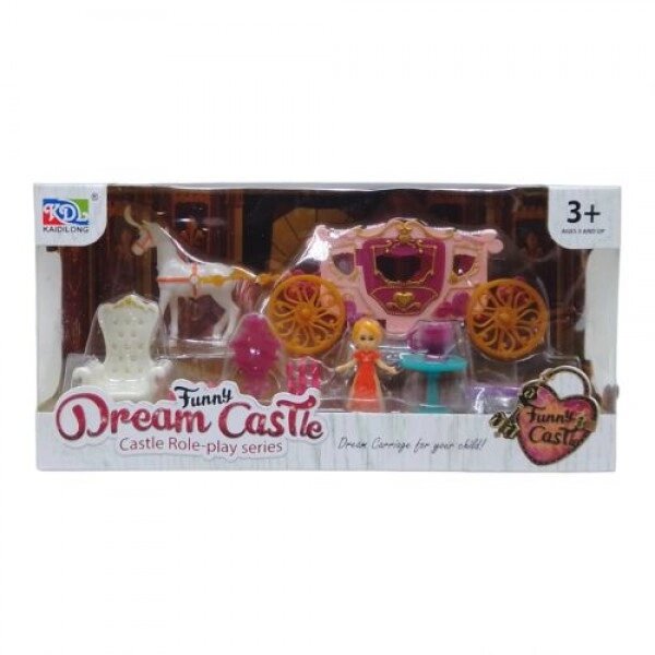 Ігровий набір з каретою "Dream Castle" (рожевий) від компанії Інтернет-магазин  towershop.online - фото 1