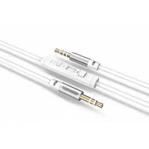Кабель AUX Ezra LA01 з можливістю регулювання гучності на кабелі Білий