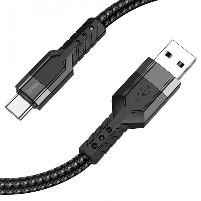 Кабель для зарядки телефонів USB - Type-C HOCO U110 Extra Durability 2.4A Чорний від компанії Інтернет-магазин  towershop.online - фото 1