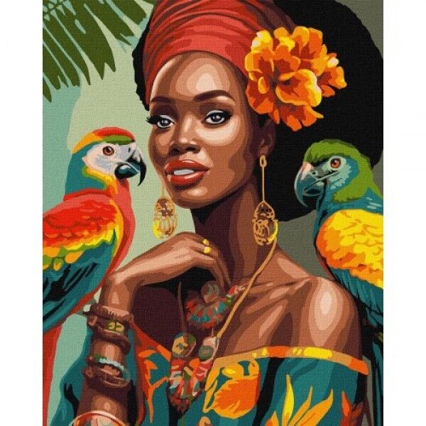 Картина за номерами "Африканська модниця" від компанії Інтернет-магазин  towershop.online - фото 1