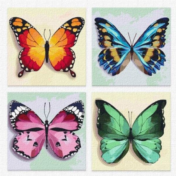 Картина за номерами "Поліптих: Весняні метелики" від компанії Інтернет-магазин  towershop.online - фото 1