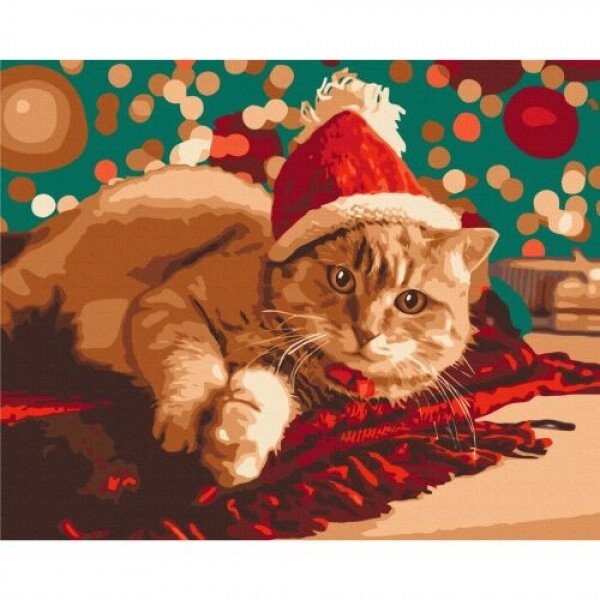 Картина за номерами "Санта котик" від компанії Інтернет-магазин  towershop.online - фото 1