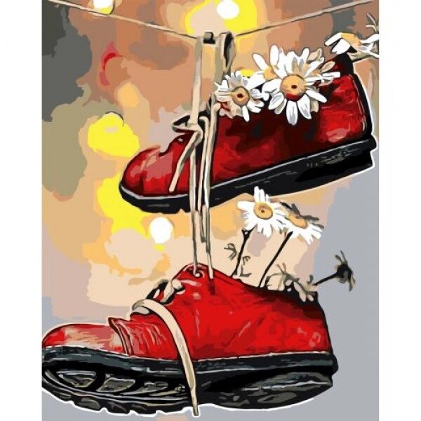 Картина за номерами "Взуття з ромашками" від компанії Інтернет-магазин  towershop.online - фото 1