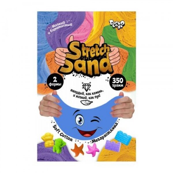 Кінетичний пісок "Stretch Sand" рус 350 г синій від компанії Інтернет-магазин  towershop.online - фото 1