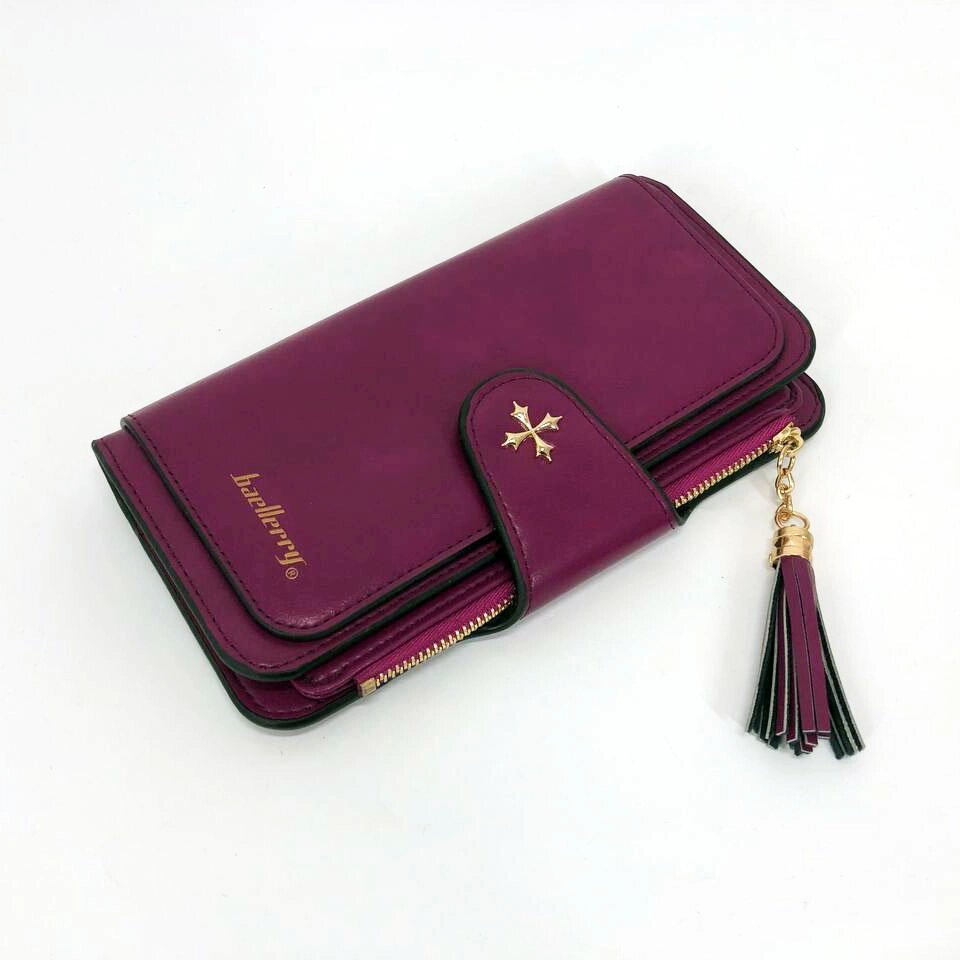 Клатч портмоне гаманець Baellerry N2341, маленький Жіночий гаманець, компактний гаманець. Колір: фіолетовий від компанії Інтернет-магазин  towershop.online - фото 1