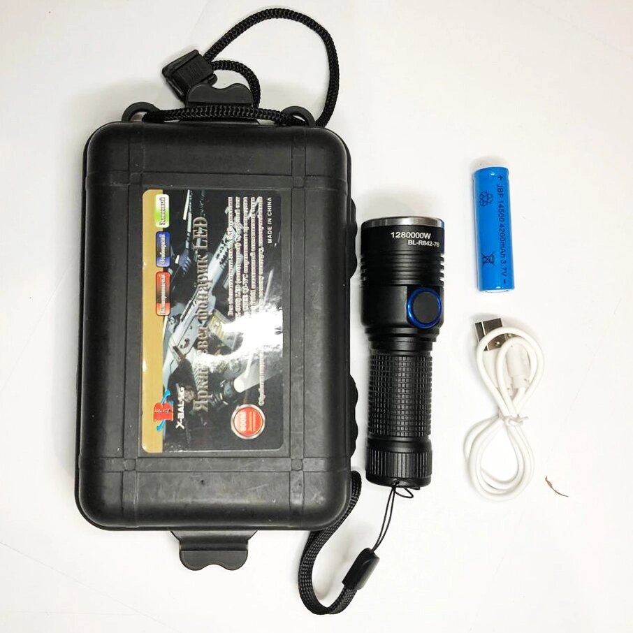 Компактний ручний ліхтарик Bailong R482/R842-T6, водонепроникний ліхтарик, лід ліхтар переносний від компанії Інтернет-магазин  towershop.online - фото 1