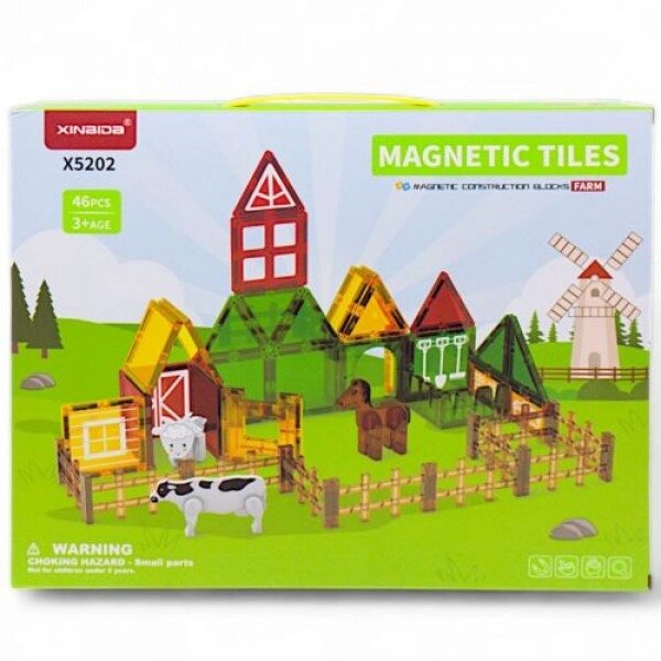 Конструктор магнітний ферма "Magnetic Tiles:, 46 деталей від компанії Інтернет-магазин  towershop.online - фото 1