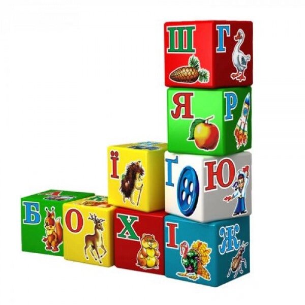 Кубики "Абетка Веселка ТехноК" (9 кубиков) від компанії Інтернет-магазин  towershop.online - фото 1