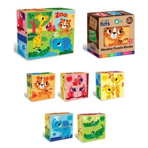 Кубики дерев'яні "Colourful Zoo"4 шт.