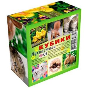 Кубики "Пухнастики", 4 кубика