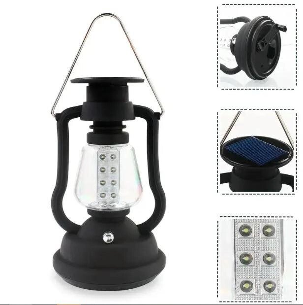 Ліхтар лампа кемпінговий з сонячною зарядкою D-2077 від компанії Інтернет-магазин  towershop.online - фото 1