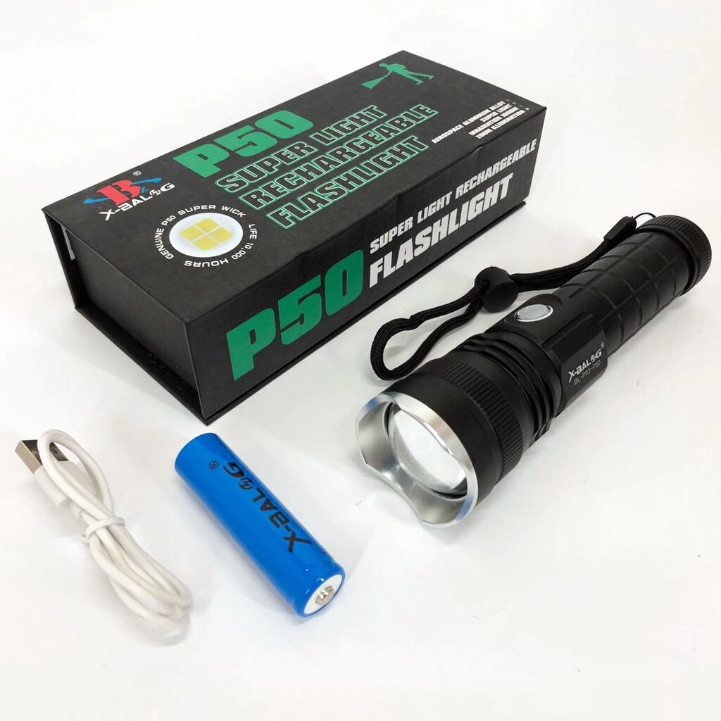 Ліхтарик ручної тактичний Bailong BL-P03-P50, водонепроникний ліхтарик, ручний ліхтарик led від компанії Інтернет-магазин  towershop.online - фото 1