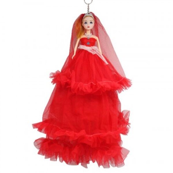Лялька в довгій сукні "Наречена", червоний від компанії Інтернет-магазин  towershop.online - фото 1