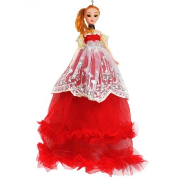 Лялька в довгій сукні з вишивкою, червоний від компанії Інтернет-магазин  towershop.online - фото 1