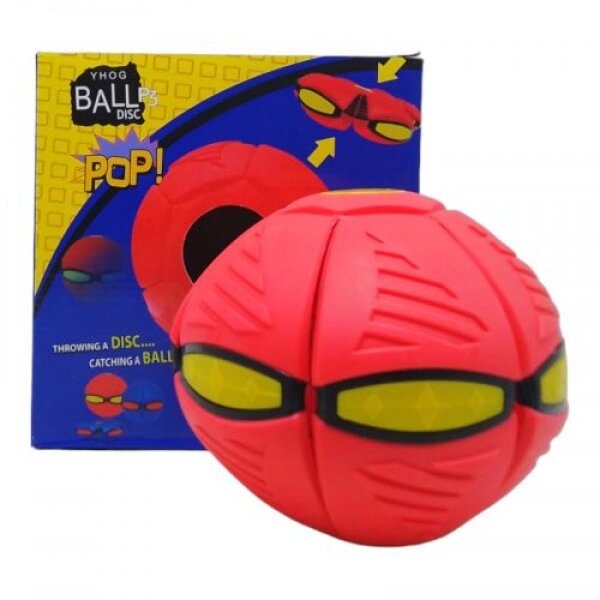 М'яч-трансформер  "Flat Ball Disc: М'ячик-фрісбі, червоний від компанії Інтернет-магазин  towershop.online - фото 1