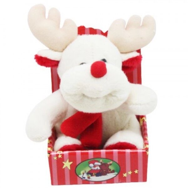 М'яка іграшка "Новорічна оленя", біла від компанії Інтернет-магазин  towershop.online - фото 1