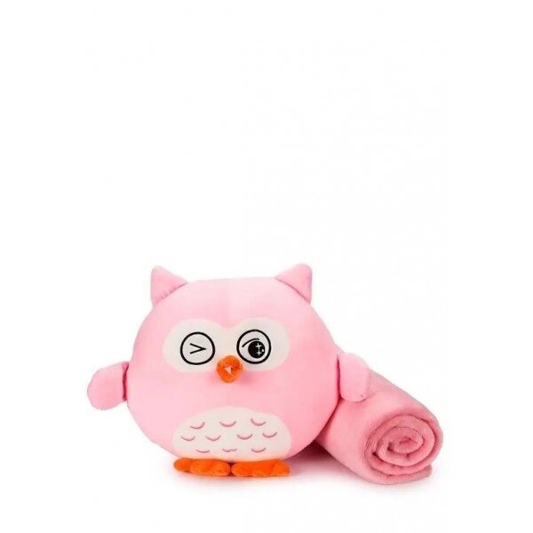 М'яка іграшка-пайка з ковдрою сови Javelin 3 в 1, рожева від компанії Інтернет-магазин  towershop.online - фото 1