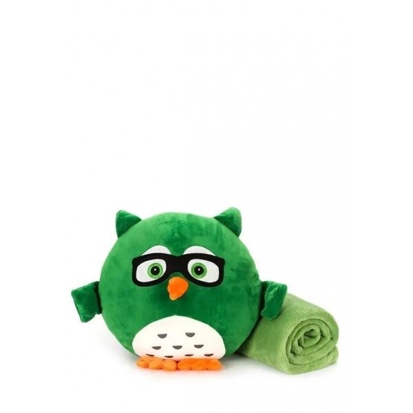 М'яка іграшка-пушшка з ковдрою сови Barik 3 в 1, зелений від компанії Інтернет-магазин  towershop.online - фото 1