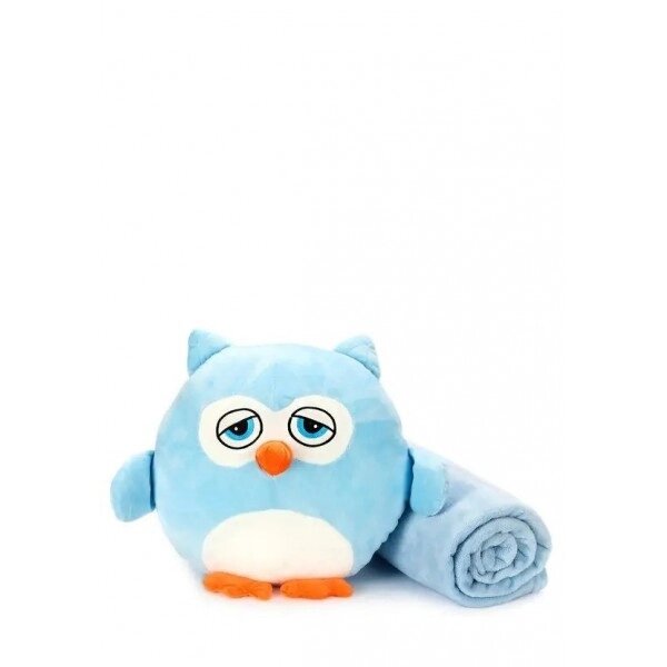 М'яка іграшкова-подушка з ковдрою сови mriya 3 в 1, синій від компанії Інтернет-магазин  towershop.online - фото 1