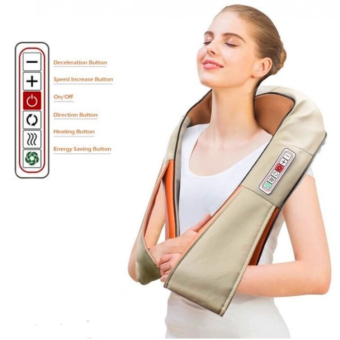 Масажер для всього тіла із підігрівом Massager of Neck Kneading 6 кнопок 220V 12V від компанії Інтернет-магазин  towershop.online - фото 1