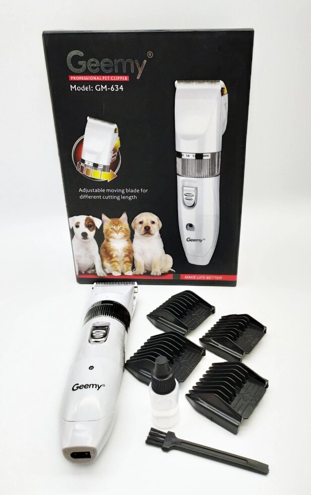 Машинка для стрижки тварин Gemei GM 634 USB на акумуляторі White від компанії Інтернет-магазин  towershop.online - фото 1