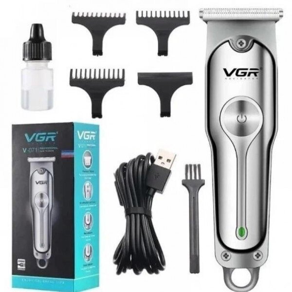 Машинка для стрижки волосся акумуляторна VGR V-071 триммер для бороди та вусів, окантувальна машинка від компанії Інтернет-магазин  towershop.online - фото 1