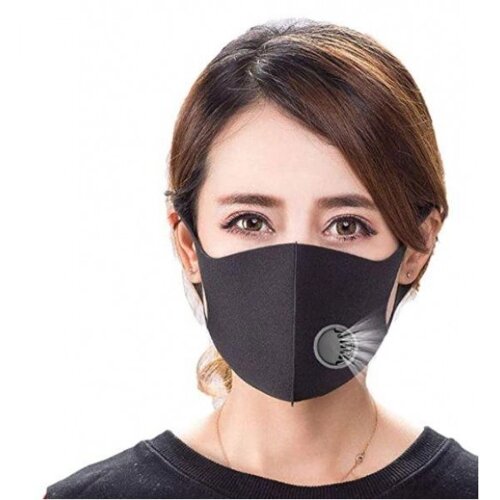 Маска для обличчя захисна, багаторазова, тканинна, чорна Fashion Mask