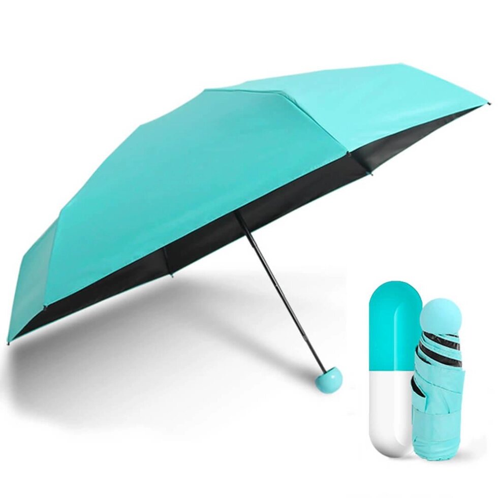Міні парасолька в капсулі NBZ Capsule Umbrella Blue кишенькова парасолька у футлярі від компанії Інтернет-магазин  towershop.online - фото 1
