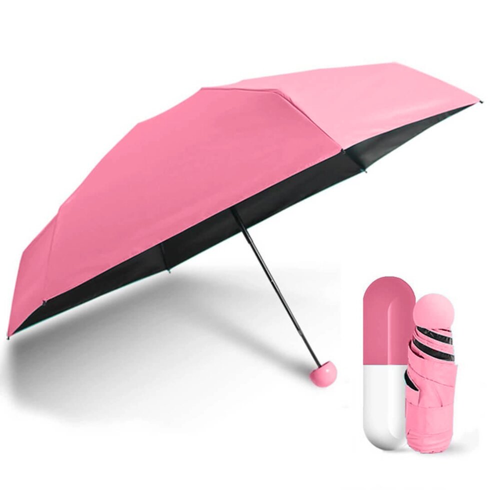 Міні парасолька в капсулі NBZ Capsule Umbrella Pink кишенькова парасолька у футлярі від компанії Інтернет-магазин  towershop.online - фото 1