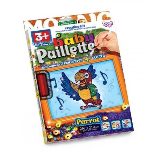 Мозаїчна картинка з блискітків "Baby Paillette: Parrot" від компанії Інтернет-магазин  towershop.online - фото 1