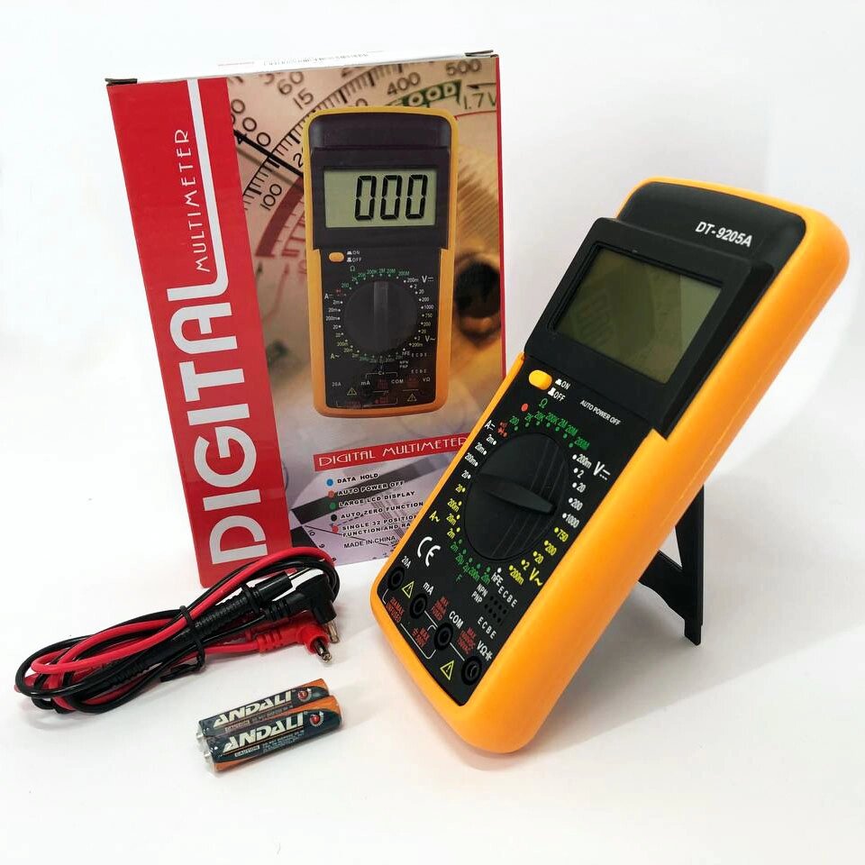 Мультиметр цифровий тестер Digital Multimeter DT9205A зі звуком, для автомобіля, хороший мультиметр від компанії Інтернет-магазин  towershop.online - фото 1