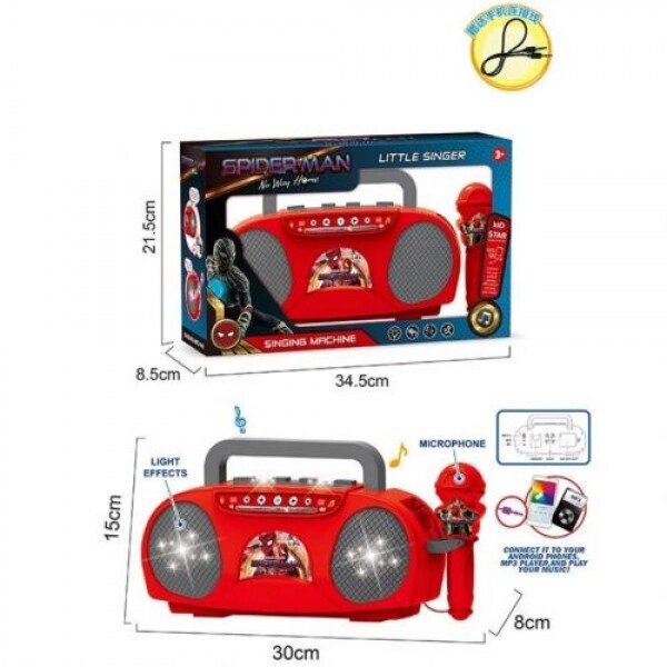 Музична іграшка "Магнітофон: Людина Павук" з мікрофоном від компанії Інтернет-магазин  towershop.online - фото 1