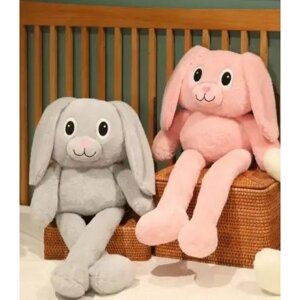 М'яка іграшка подушка-обнімашка "Кролик-тянучка" вуха і тягнуться лапи 75 см